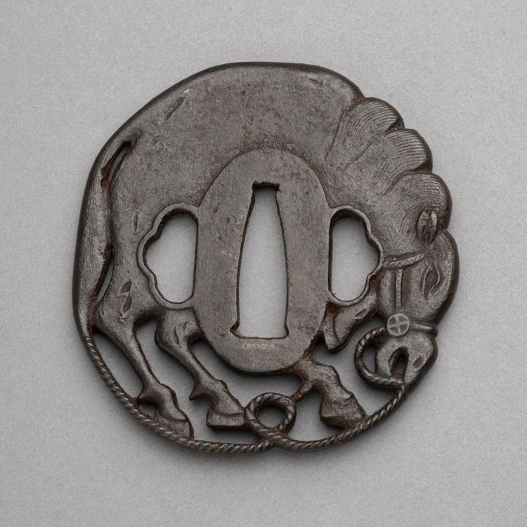 Iron Tsuba Kawari gata Representing A Horse. Weapons, Saber. Edo Japan
