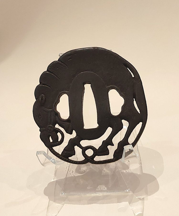 Iron Tsuba Kawari gata Representing A Horse. Weapons, Saber. Edo Japan