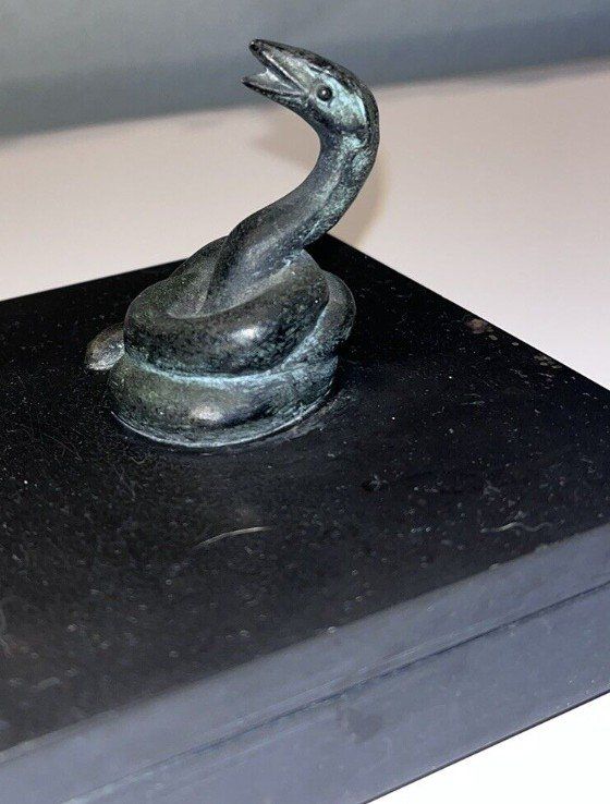 Irenée ROCHARD 1906-1984 Panthère Et Serpent Group En Régule Vert Art Déco Length 37 Signed