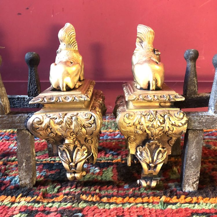Pair Of Sphinx Andirons, Regency period