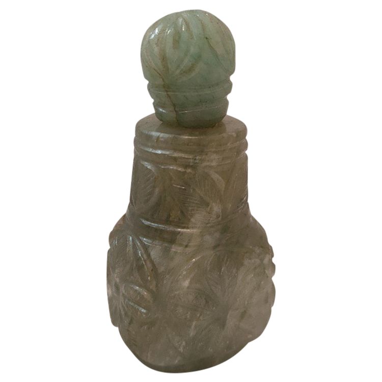 Flacon Tabatière Jade. Inde Flacon à Parfum Sculpté