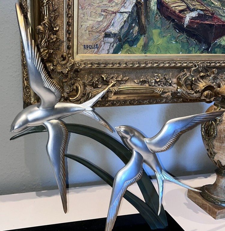 ROCHARD Irenée (1906-1984) Groupe En Régule Art Déco Sur Socle En Marbre  Signé