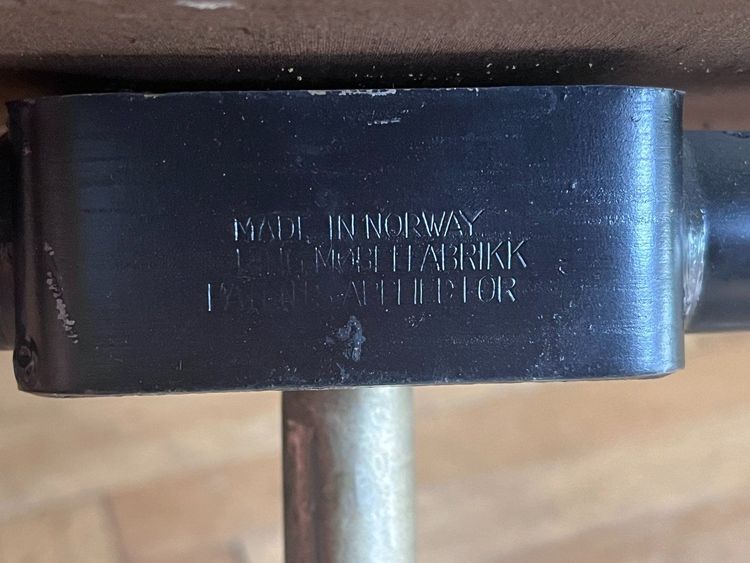 RING MOBEL FABRIKK Scandinavian Leather Office Chair with Aluminium Frame Circa 1970