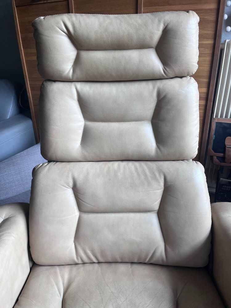 RING MOBEL FABRIKK Scandinavian Leather Office Chair with Aluminium Frame Circa 1970