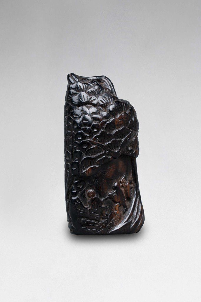Netsuke e cachet. Personaggi in un paesaggio. Giappone Edo