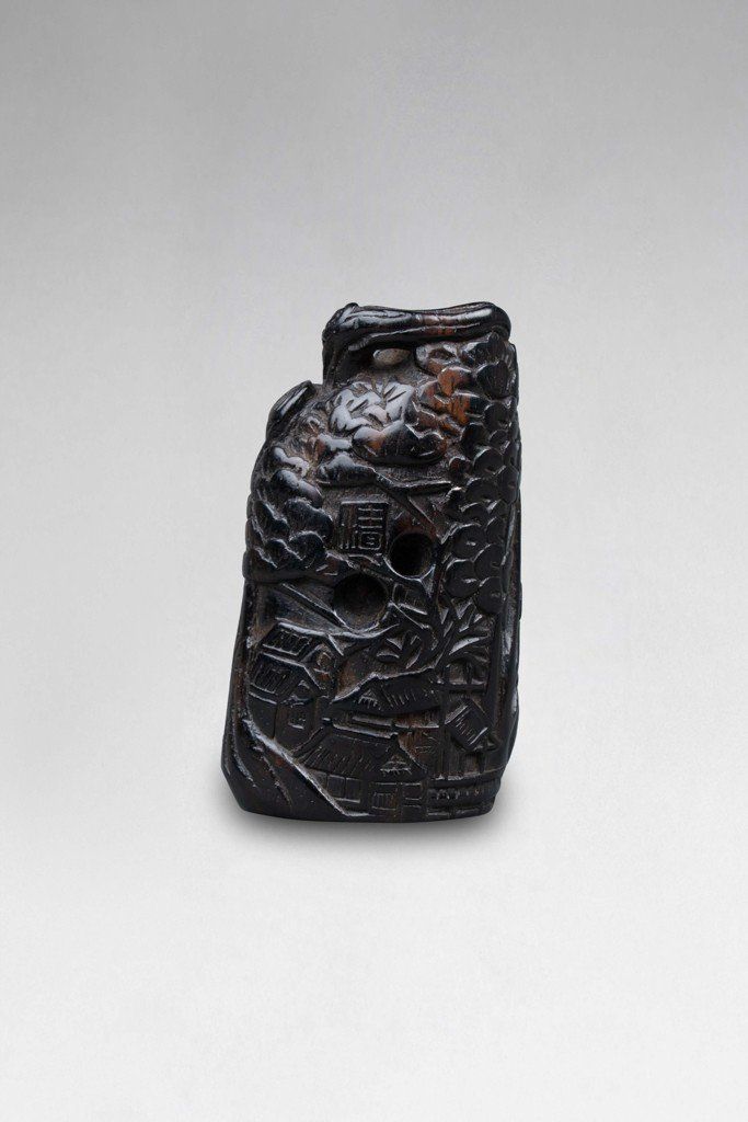 Netsuke e cachet. Personaggi in un paesaggio. Giappone Edo