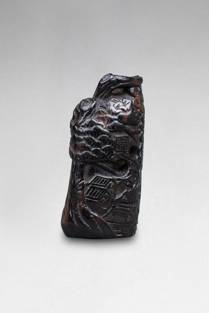 Netsuke e cachet. Personaggi in un paesaggio. Giappone Edo