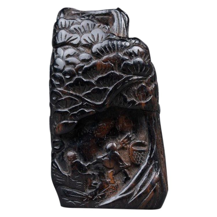 Netsuke e cachet. Personaggi in un paesaggio. Giappone Edo