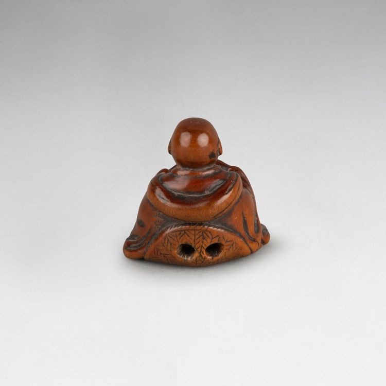 Netsuke - Saigyo Hoshi Looking at Fuji. Japan Edo