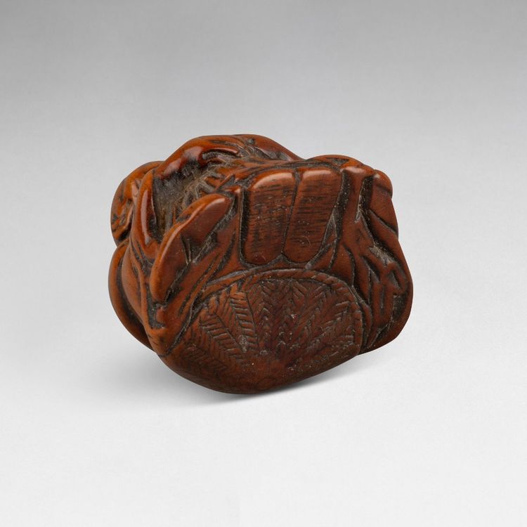 Netsuke - Saigyo Hoshi Looking at Fuji. Japan Edo