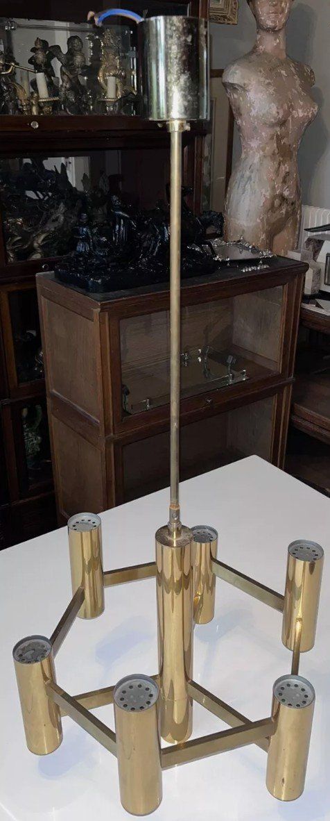 Vintage chandelier by Gaetano SCIOLARI for Boulanger in Belgium
