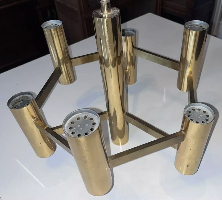 Vintage chandelier by Gaetano SCIOLARI for Boulanger in Belgium