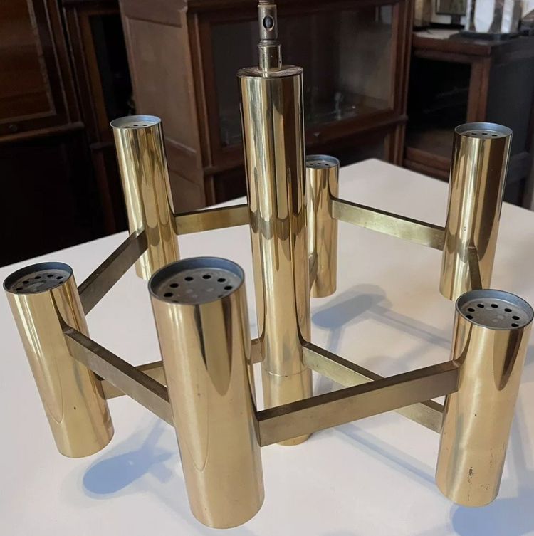 Vintage chandelier by Gaetano SCIOLARI for Boulanger in Belgium