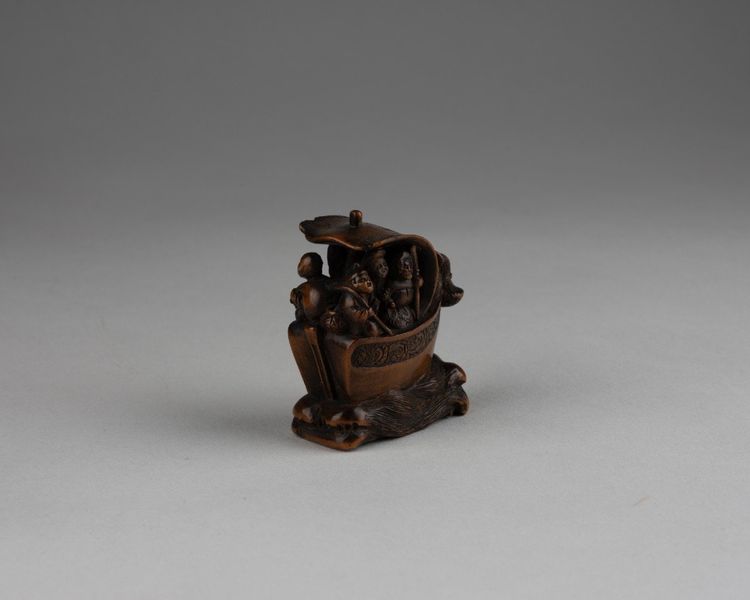 Netsuke - Shichifukujin Takarabune, Barca degli Dei della Felicità. Edo Giappone