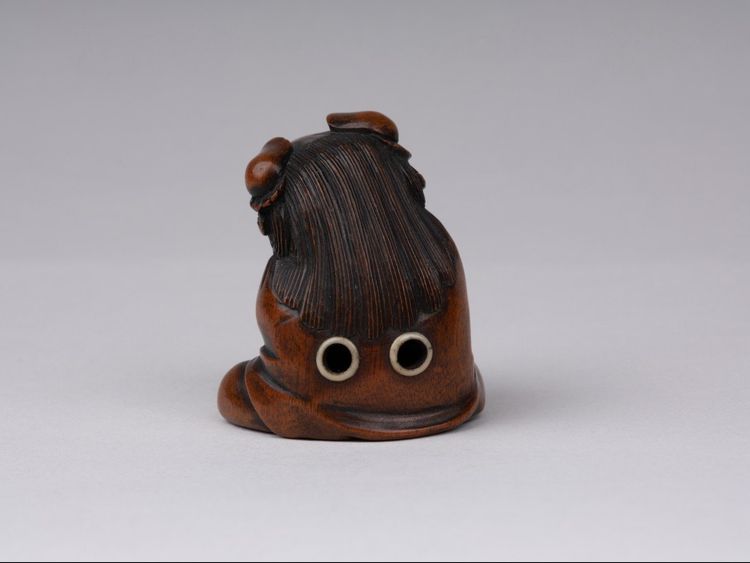 Netsuke En Bois Sculpté Par Sukeyuki - Danseur De Shishimaï. Japon Edo