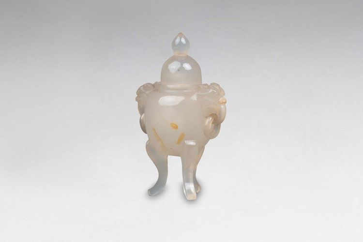 Miniature Agate Covered Perfume Burner. China