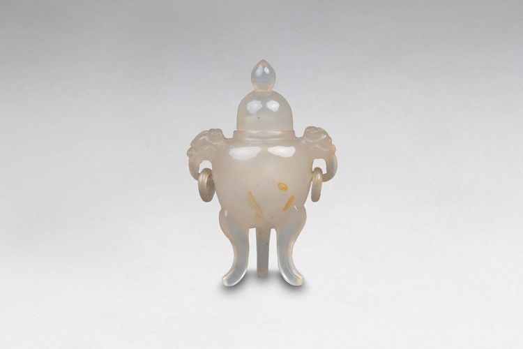 Miniature Agate Covered Perfume Burner. China