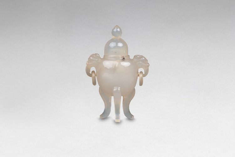 Miniature Agate Covered Perfume Burner. China