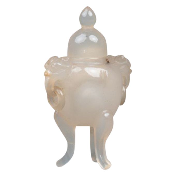 Miniature Agate Covered Perfume Burner. China