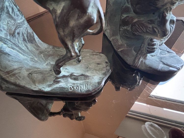 BOFILL Antoine ( 1875-1939 ) Pair Of Bronze Animal Bookends Signed