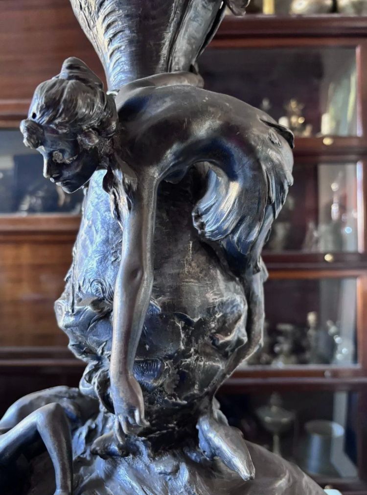 Ignaz MANSCH ( 1867-1925 ) Important (60cm) Art Nouveau Vase with Mermaid Design