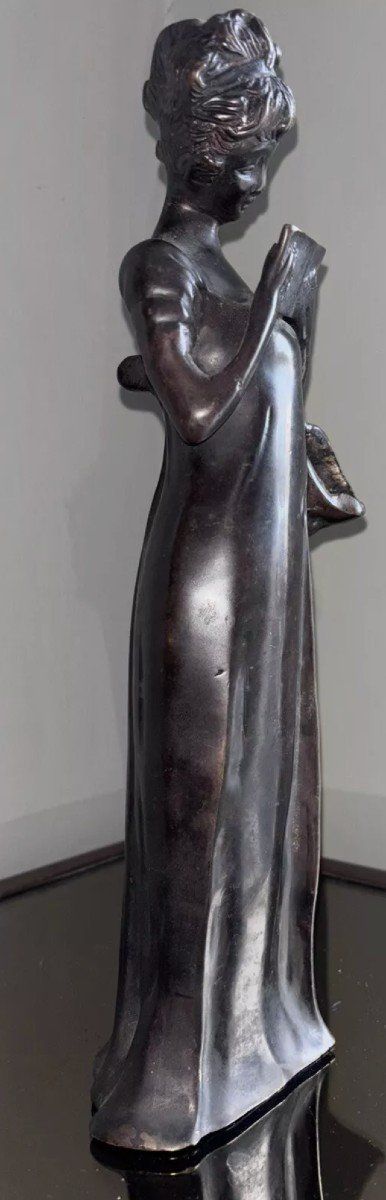 Georges VAN DER STRAETEN (1856-1928) ( Attributed to ) La Liseuse Brown Patina Bronze Proof