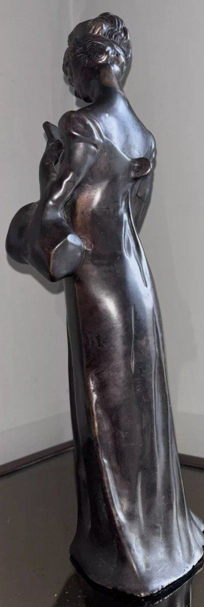 Georges VAN DER STRAETEN (1856-1928) ( Attributed to ) La Liseuse Brown Patina Bronze Proof