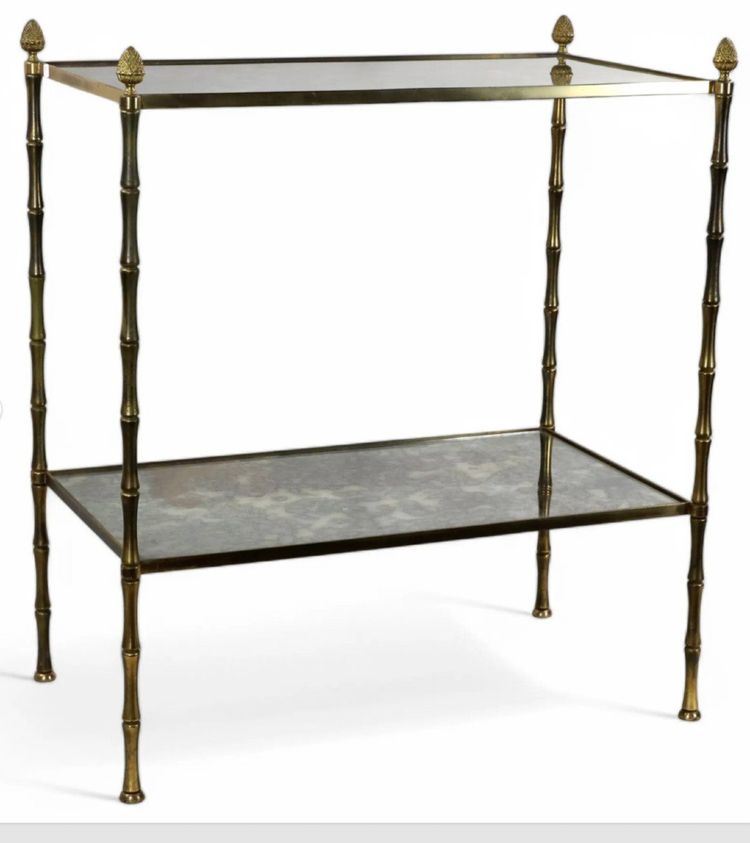 Maison BAGUES Bronze Sideboard And Mirrors, Bamboo And Pine Cone Structure