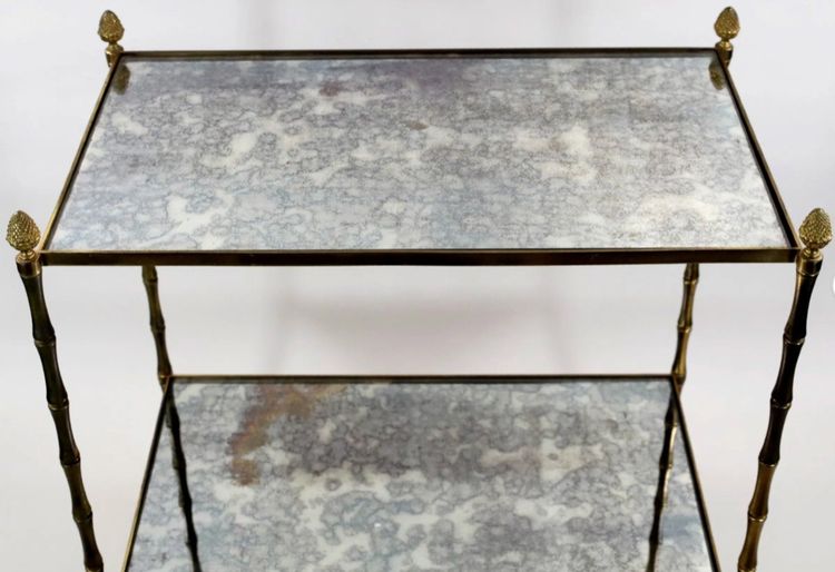 Maison BAGUES Bronze Sideboard And Mirrors, Bamboo And Pine Cone Structure