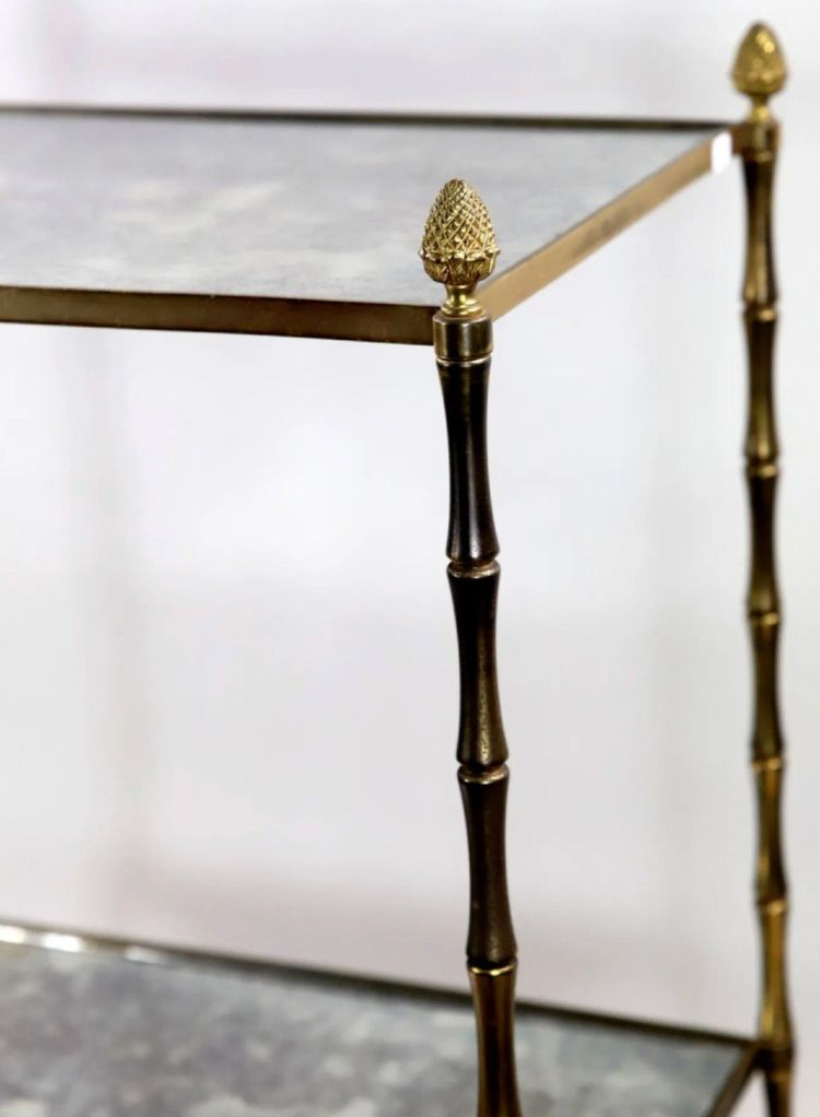 Maison BAGUES Bronze Sideboard And Mirrors, Bamboo And Pine Cone Structure