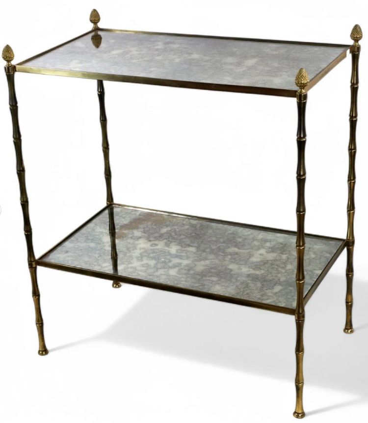 Maison BAGUES Bronze Sideboard And Mirrors, Bamboo And Pine Cone Structure