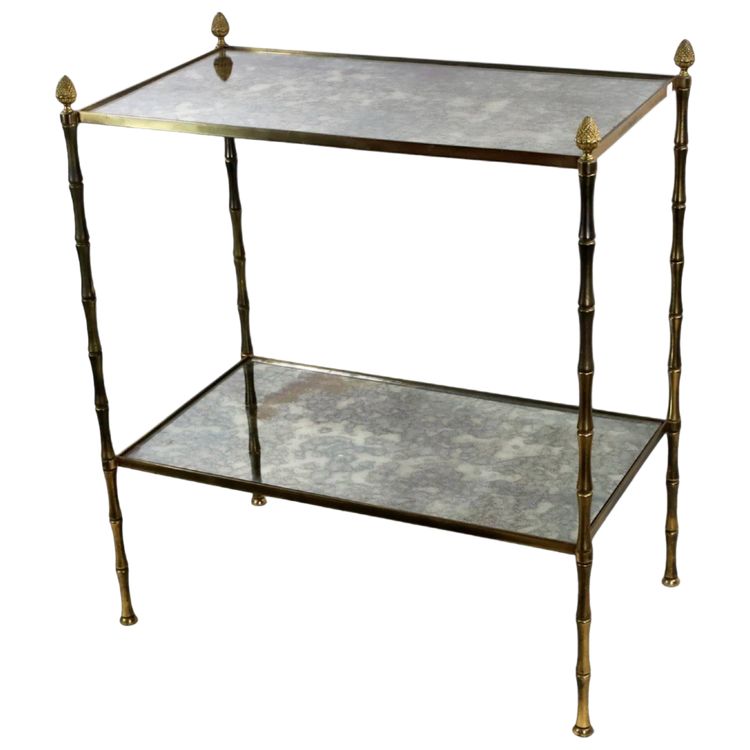 Maison BAGUES Bronze Sideboard And Mirrors, Bamboo And Pine Cone Structure