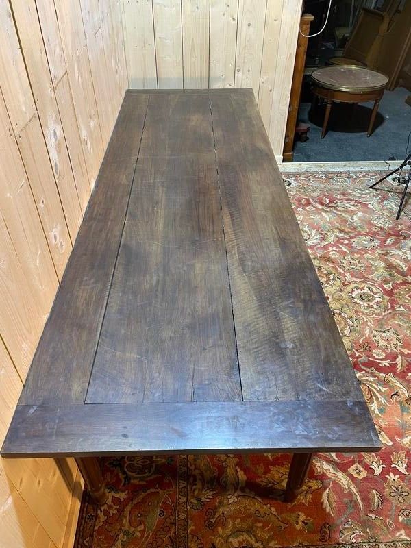 Table de ferme en noyer de style Louis XVI 