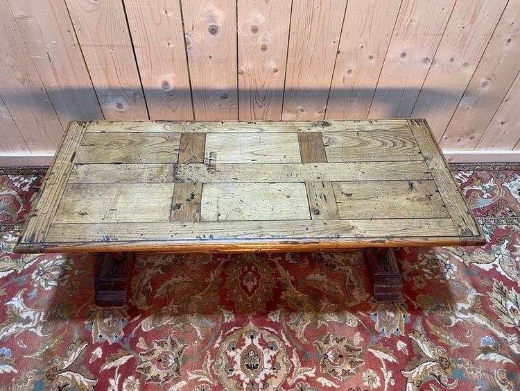 Table basse monastère en chêne parqueté 