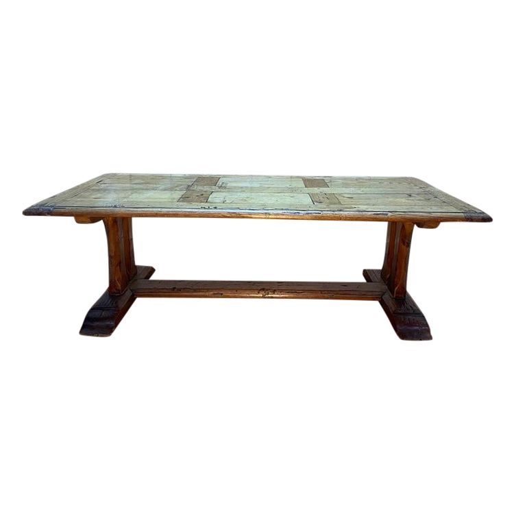 Table basse monastère en chêne parqueté 
