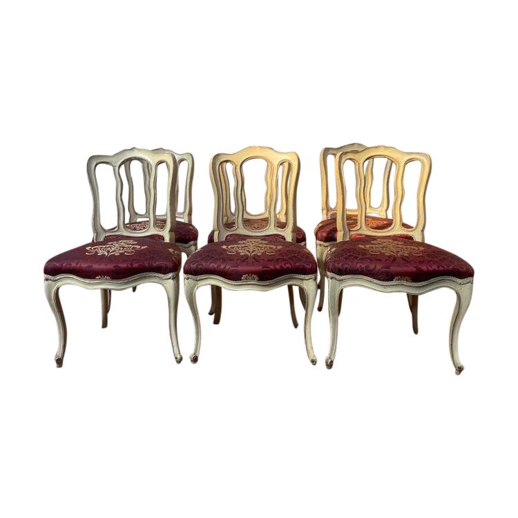 Suite of 6 Venirian chairs era Louis XV