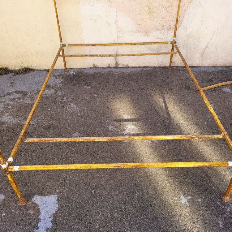 Large Canopy Bed In Antique Steel, Late 18th Early 19th Century