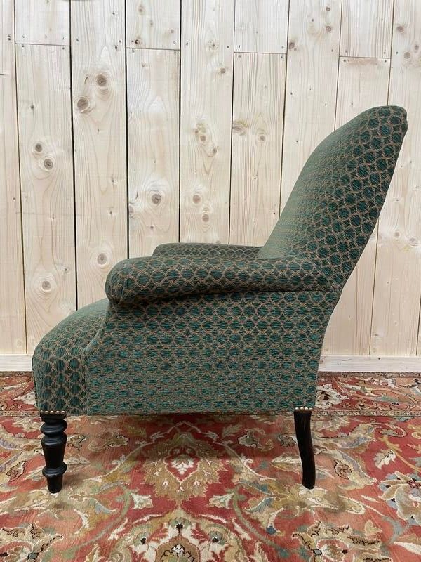 Bergère -Sessel Napoleon Ära III Grüner Samt