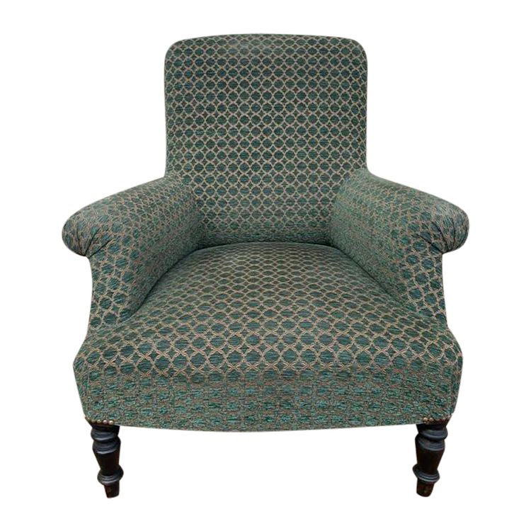 Bergère -Sessel Napoleon Ära III Grüner Samt