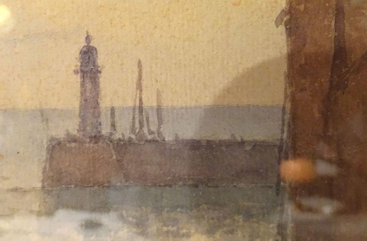Aquarell Landschaft Marine Louis Timmermans Boote Fischen Concarneau Hafen 19.