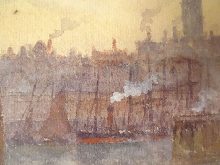 Aquarell Landschaft Marine Louis Timmermans Boote Fischen Concarneau Hafen 19.