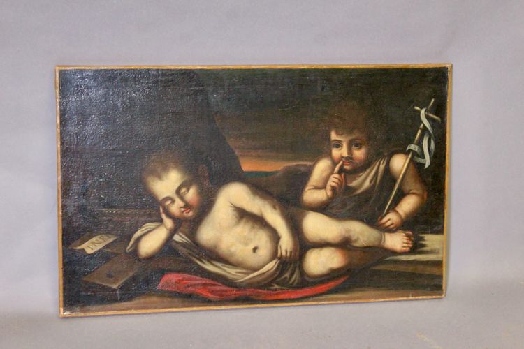 Huile Sur Toile "les Chérubins" école Italienne XVIIème 