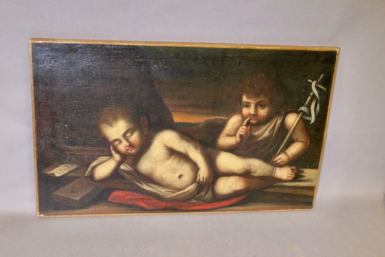 Huile Sur Toile "les Chérubins" école Italienne XVIIème 
