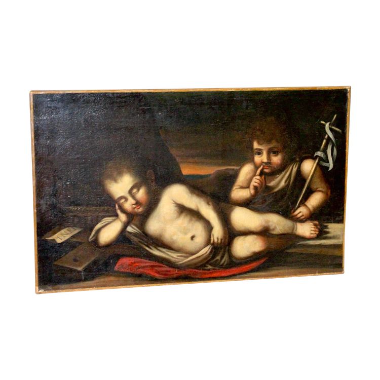 Huile Sur Toile "les Chérubins" école Italienne XVIIème 