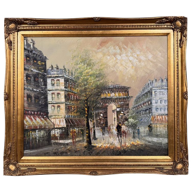 D'après Renée Wilsson : Huile sur Toile L'Arc de Triomphe a Paris vers 1980