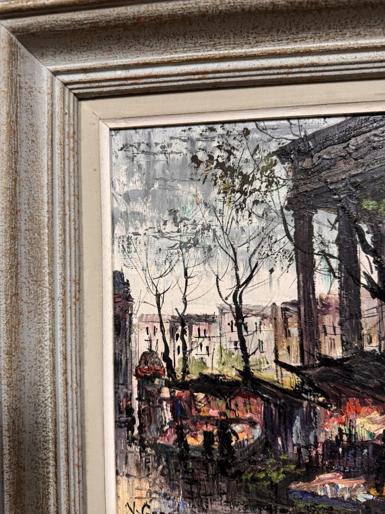 Tableau huile sur toile vue de Paris signé en bas à gauche Yves Gonec XXeme siècle