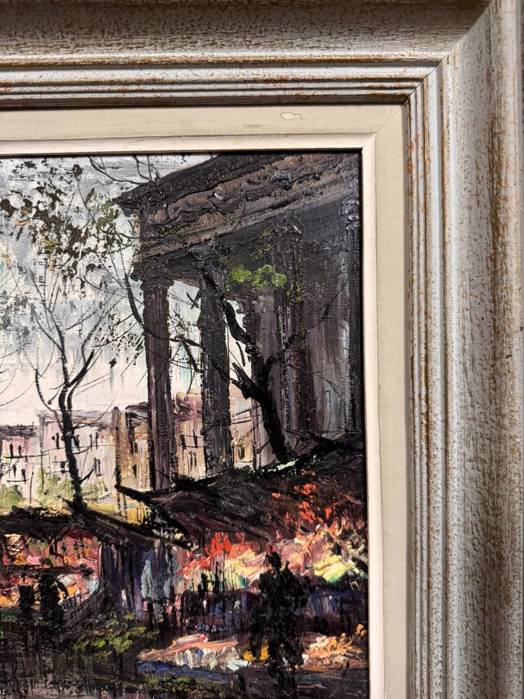 Tableau huile sur toile vue de Paris signé en bas à gauche Yves Gonec XXeme siècle