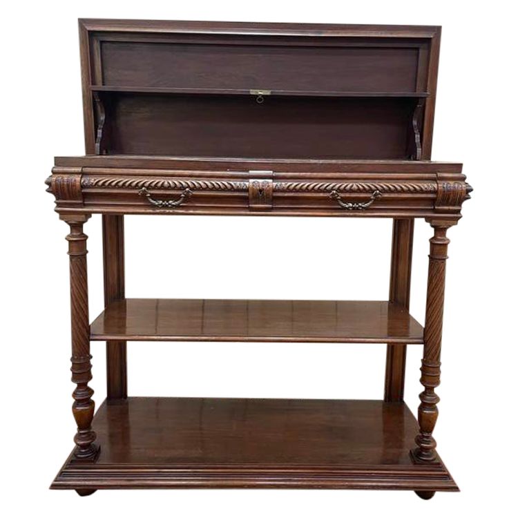 Desserte - Console Henri II en noyer 