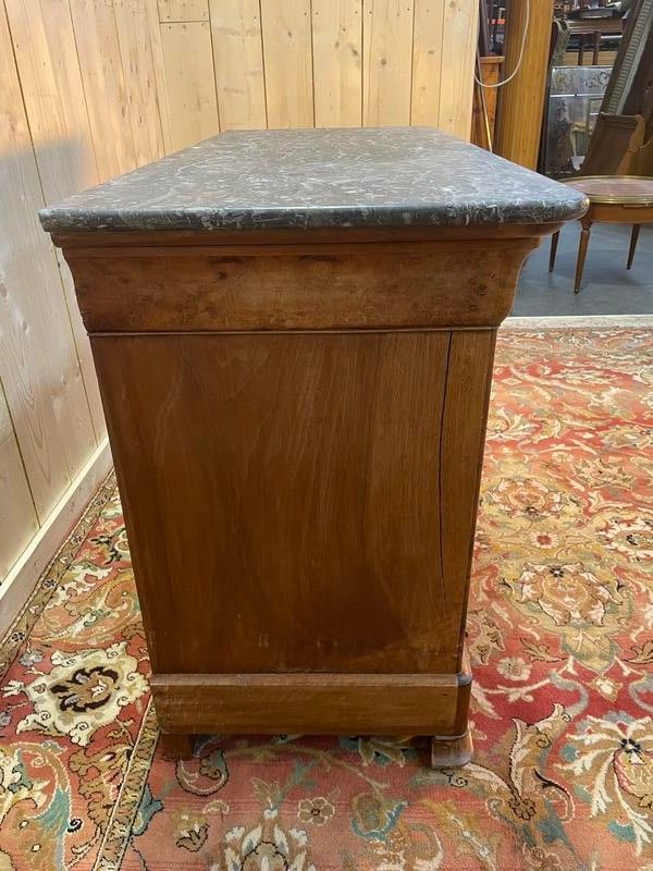 Cassetto di cassetti Louis Philippe Laupe de Noyer Marble Grey Veined