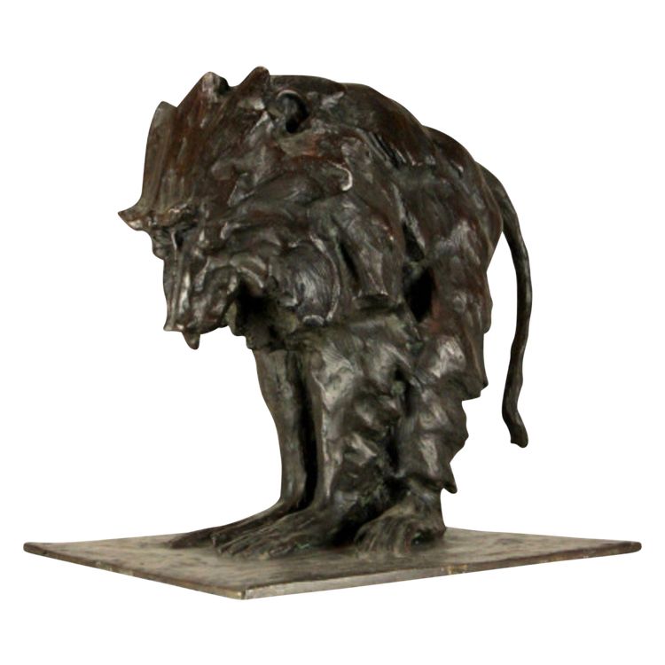  Guido Righetti Babbuino in bronzo con hamadryas (Modello 1917 circa)